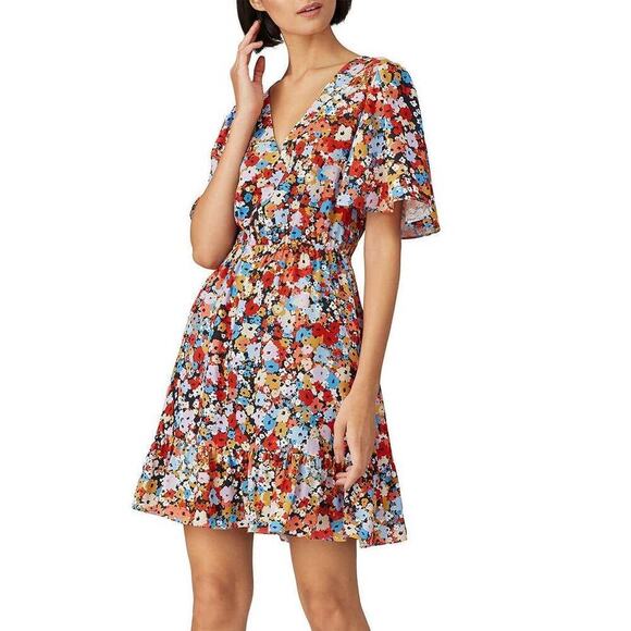 Rebecca Minkoff Sorcha Dress Floral Print Multicolor Size Large - Picture 2 of 13